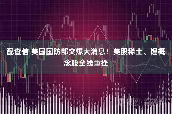 配查信 美国国防部突爆大消息！美股稀土、锂概念股全线重挫