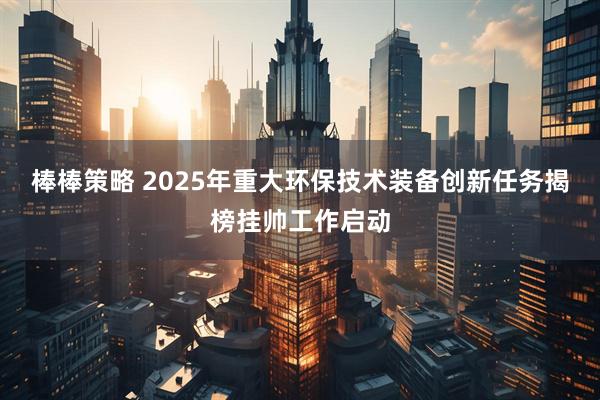 棒棒策略 2025年重大环保技术装备创新任务揭榜挂帅工作启动